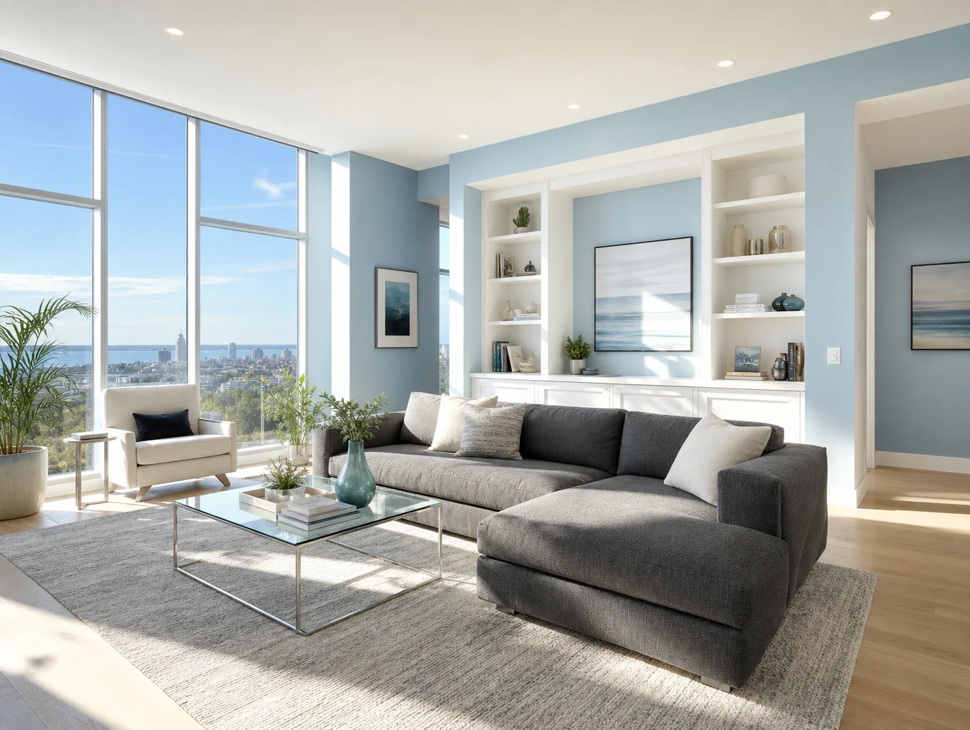Bright sunlit Toronto living room cleaned by Daily Cleaning Services